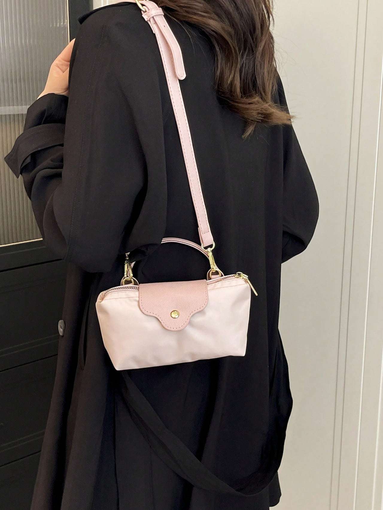 Sac à main femme tendance en couleur unie - Sac bandoulière polyvalent