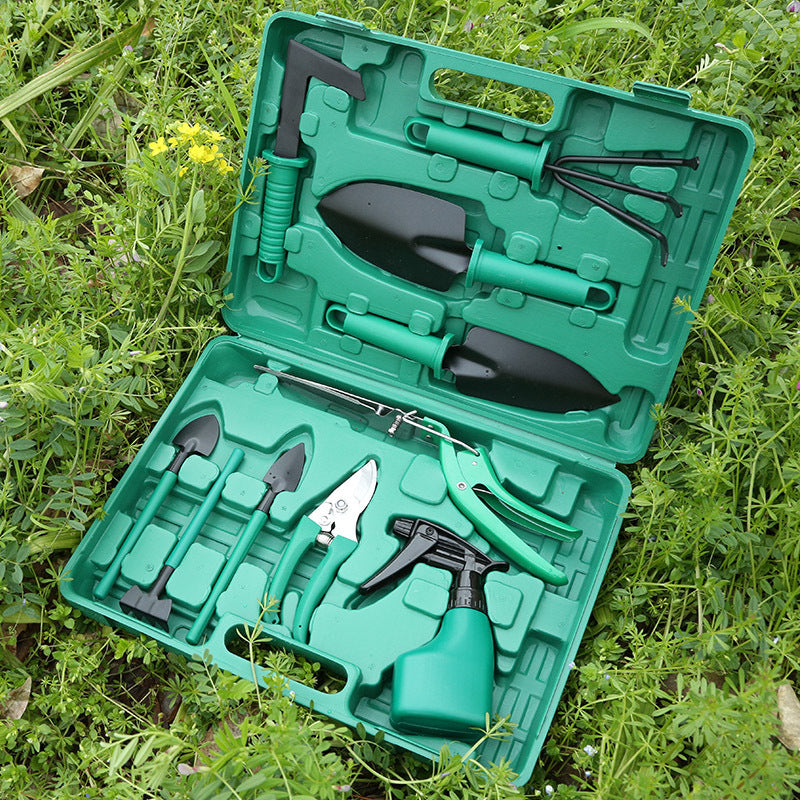 Ensemble de dix outils de jardinage