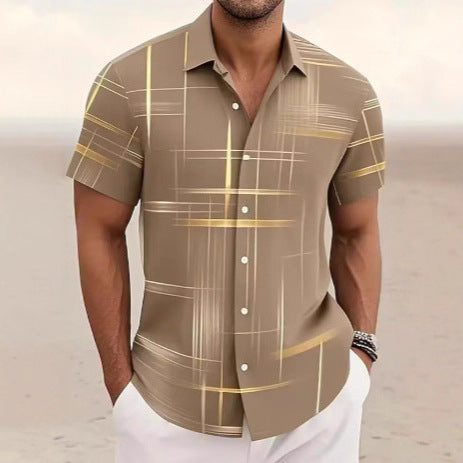 Chemise à Boutons pour Hommes - Mode Décontractée pour les Vacances en Plein Air