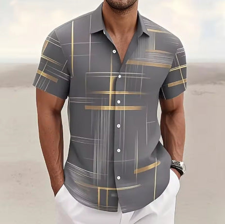 Chemise à Boutons pour Hommes - Mode Décontractée pour les Vacances en Plein Air