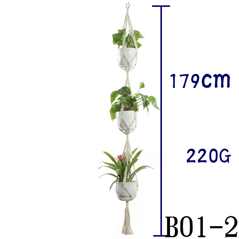Suspension de Plantes en Coton Beige
