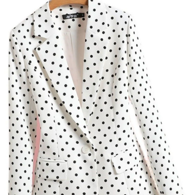 Veste de Costume Femme Silhouette Épurée Nouvelle Imprimée Printemps et Automne