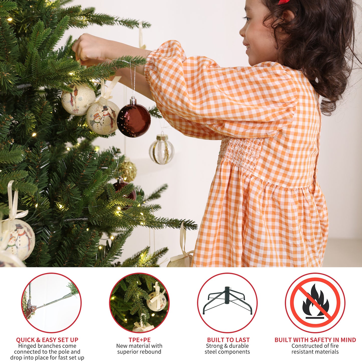 Sapin de Noël Colorado Blue Spruce 7.5ft Pré-éclairé Artificiel