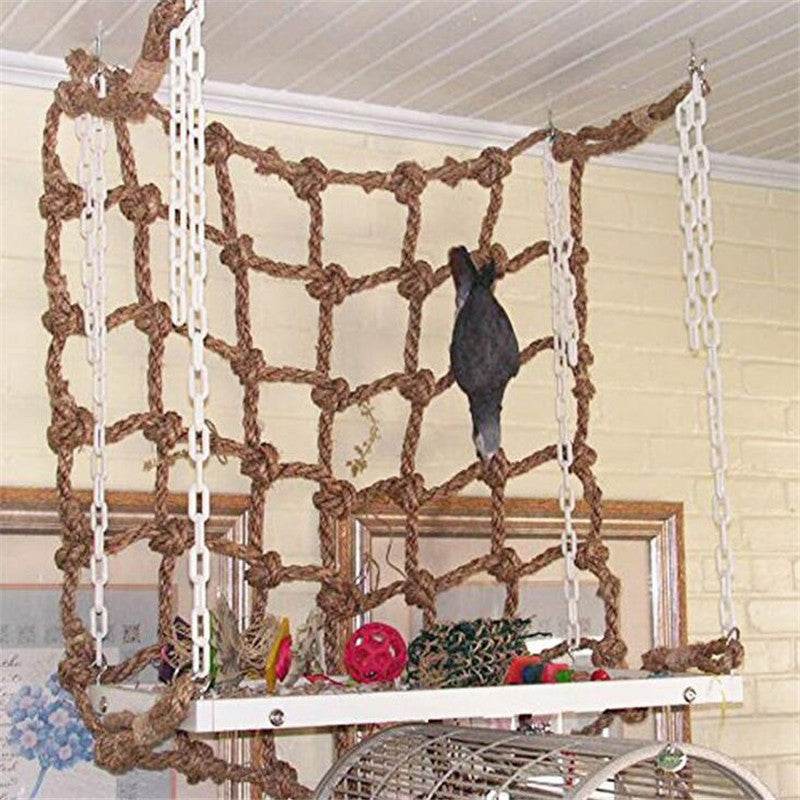 Filet d'escalade en chanvre pour perroquets - Allomarc.com
