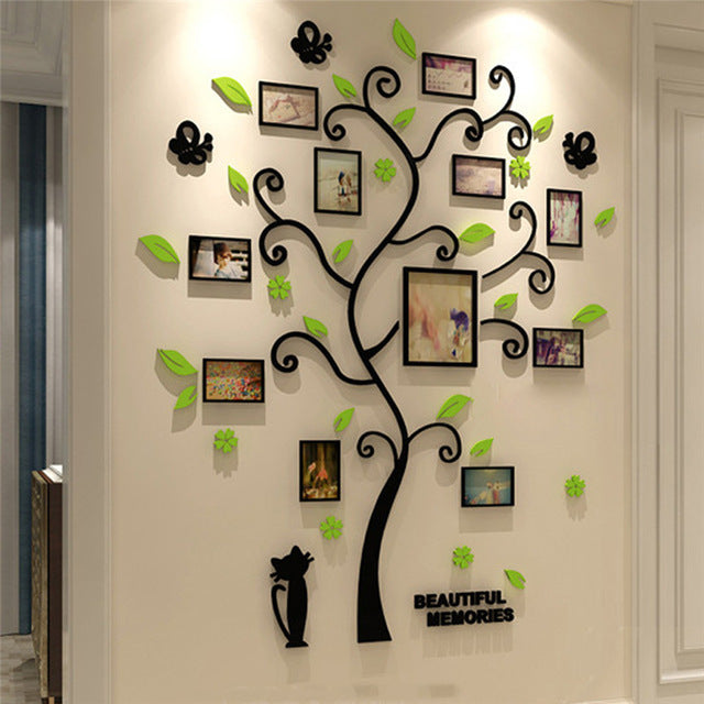 Cadre photo arbre mural pour famille