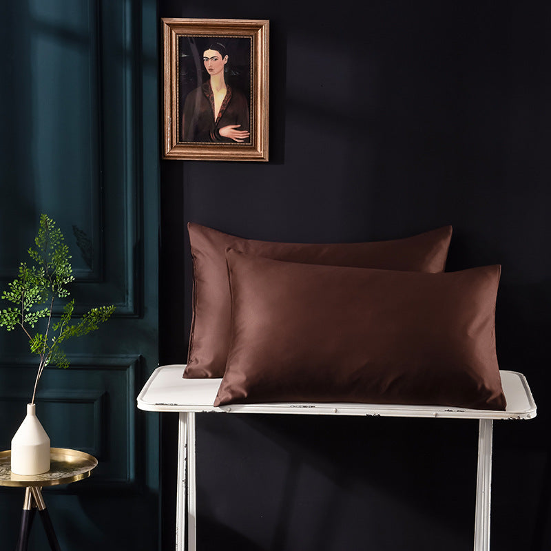 Housse de Coussin en Satin de Soie Polychrome avec Fermeture Éclair