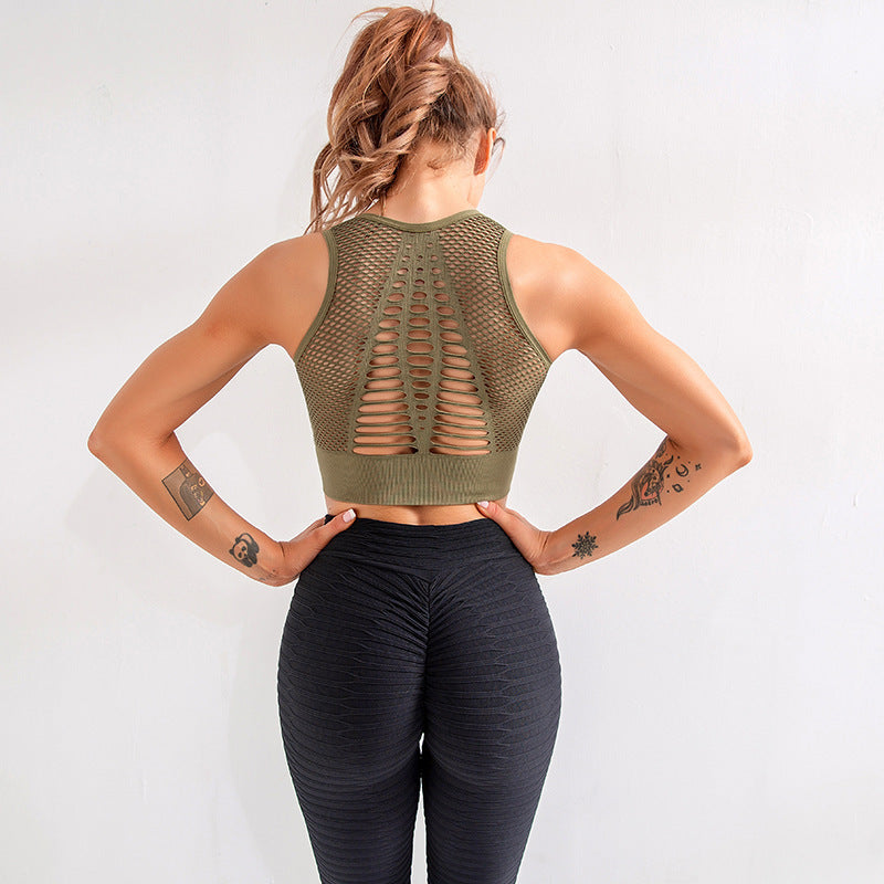Brassière de Sport Sexy en Maille Respirante pour Femme