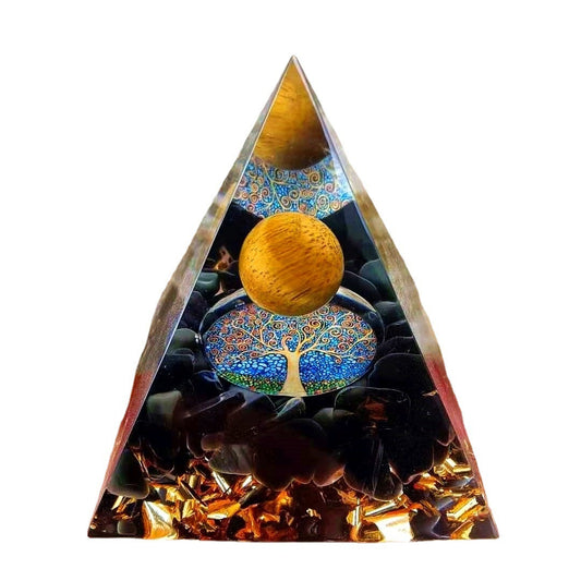 Décorations de Bureau en Pierre Transférée Pyramidale Chanceuse