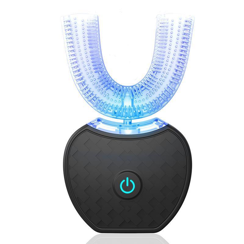 Brosse à dents électrique automatique 360° étanche avec lumière bleue et charge USB