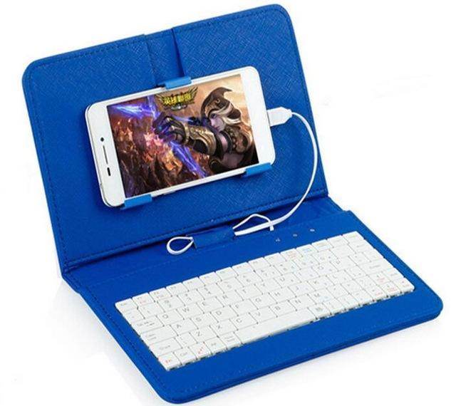 Clavier Bluetooth Ultra-Mince avec Étui en Cuir pour Téléphone - Allomarc.com