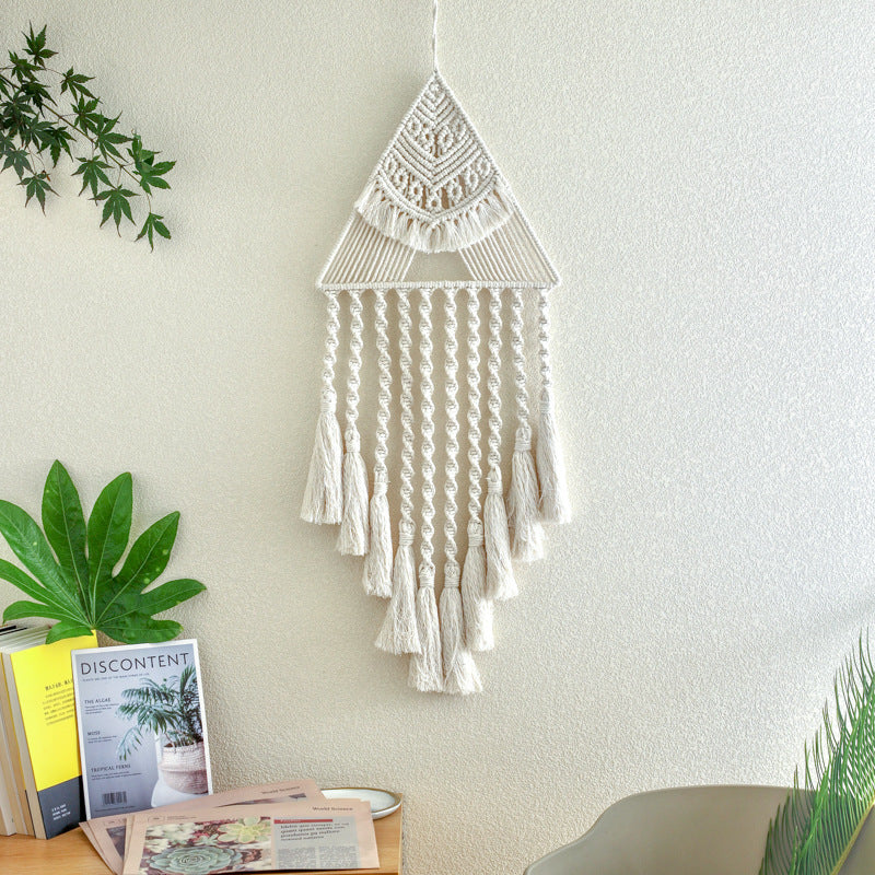 Pendentif Attrape-Rêves Triangulaire Tissé à la Main pour Décoration Intérieure