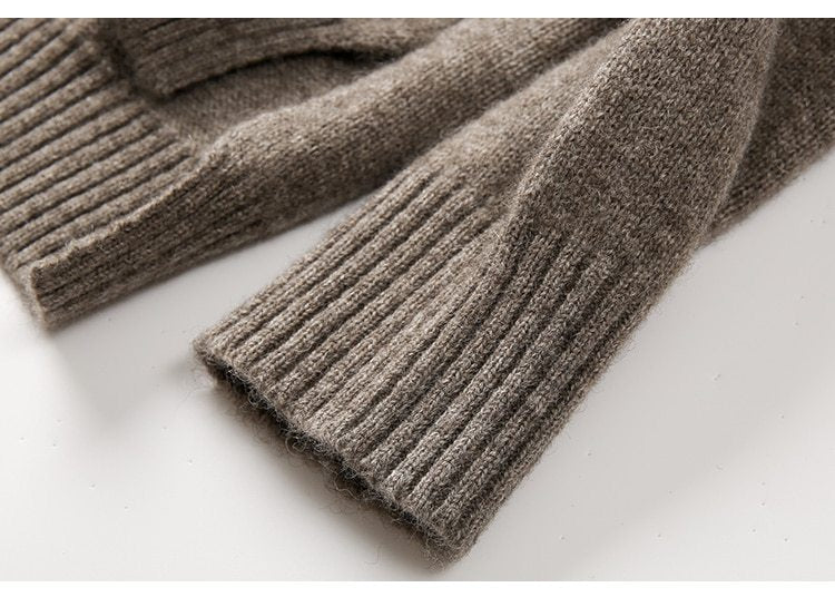 Pull-over Loose en Cachemire pour Femmes avec Col Montant