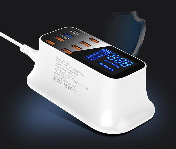 Station de Chargement USB Intelligent Quick Charge 3.0 à 8 Ports