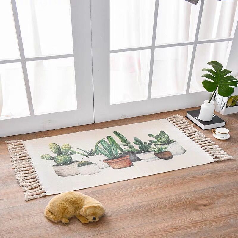 Tapis en Lin et Coton au Style Scandinave