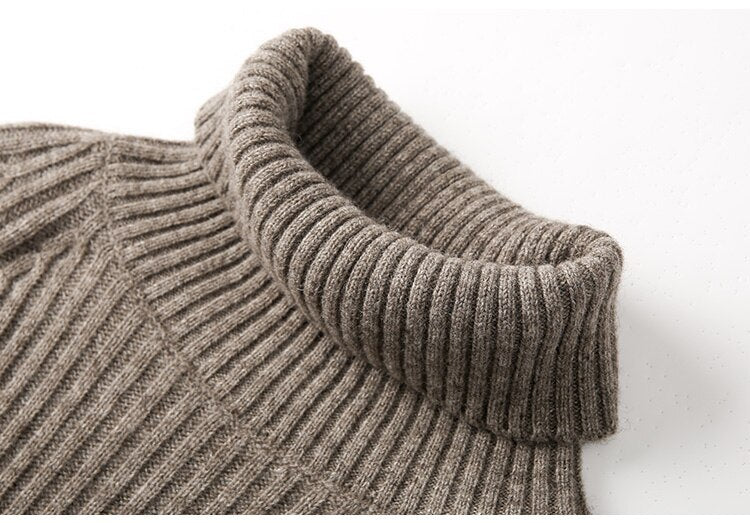 Pull-over Loose en Cachemire pour Femmes avec Col Montant