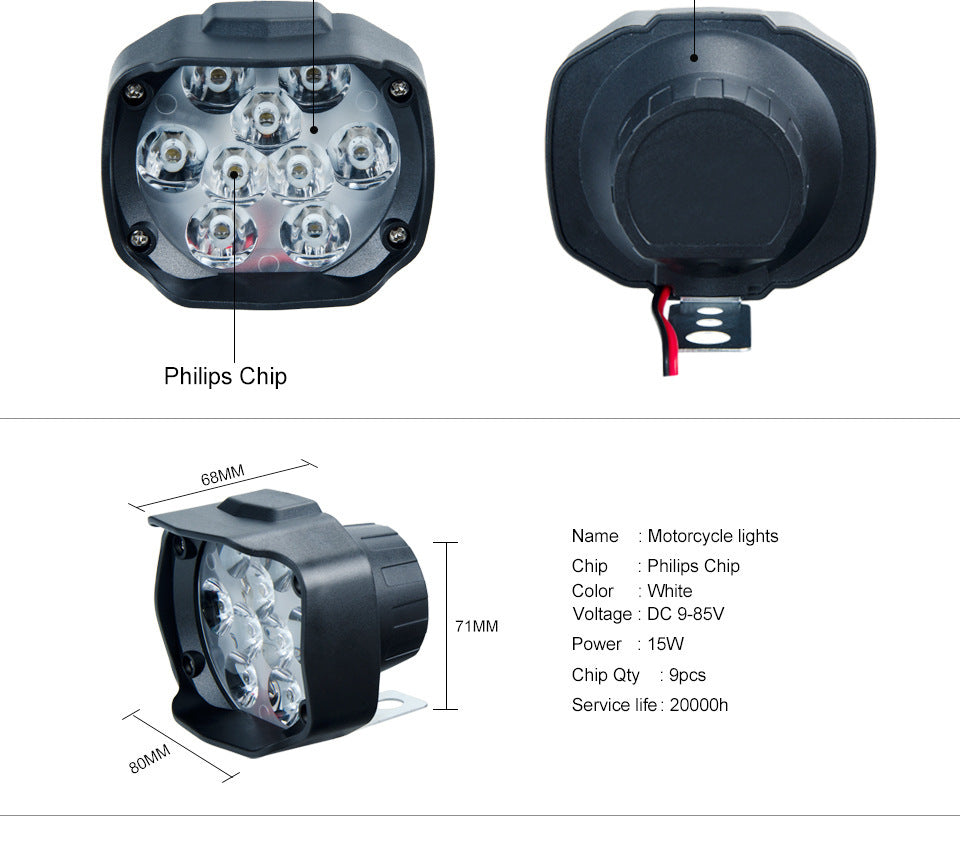 L15 Feux de moto LED - Éclairage externe pour voiture électrique