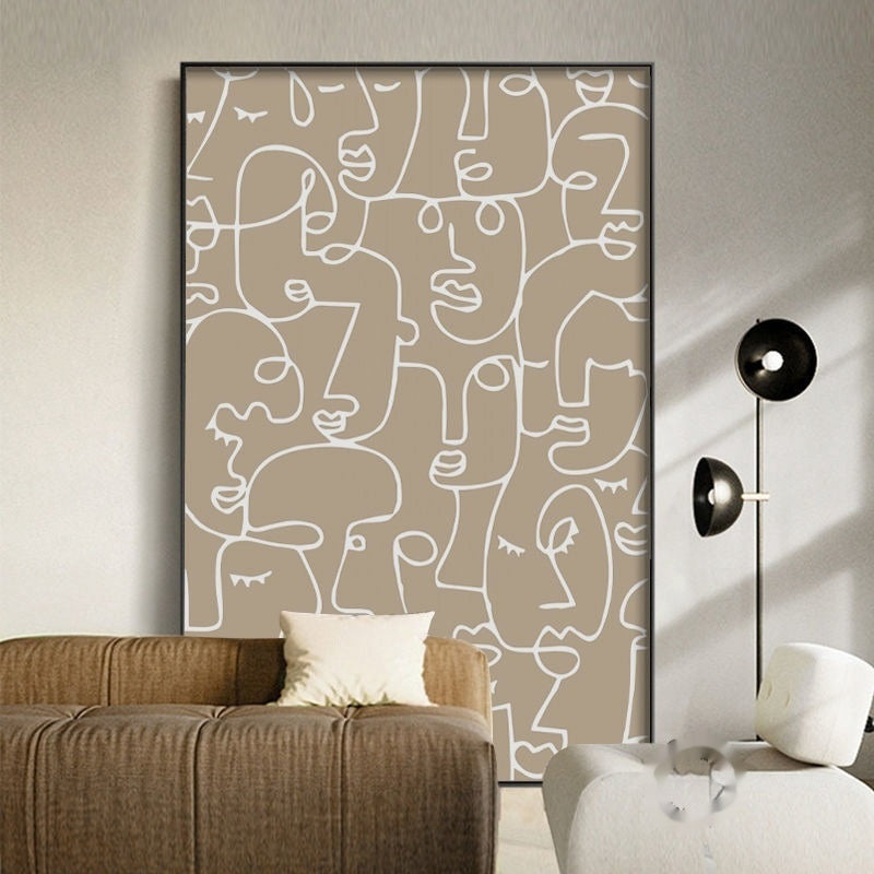 Peinture Murale Décorative pour Salon – Canapé de Style Cartoon