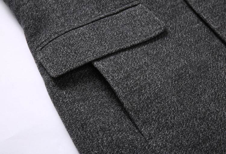 Manteau Mi-Long en Laine à Col Revers pour Homme - Allomarc.com
