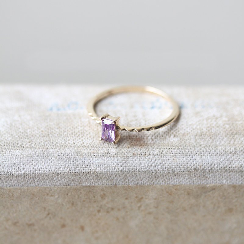 Bague Fine en Zircon Violet Incrusté pour Femmes