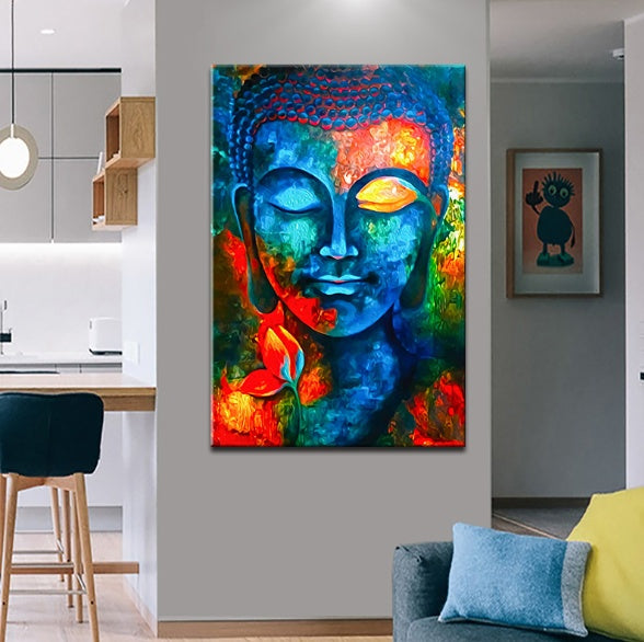 Art Murale Bouddha Moderne en Toile - Décoration Murale Bouddhiste
