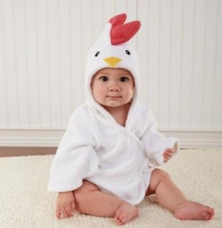 Serviettes de bain et peignoirs à capuche pour bébé avec motifs d'animaux mignons en coton