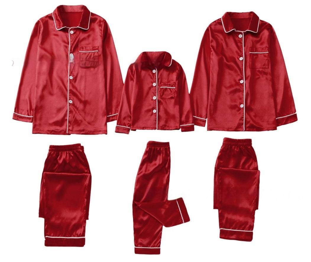 Pyjama en Soie Glacée Parent-Enfant à Manches Longues - Allomarc.com
