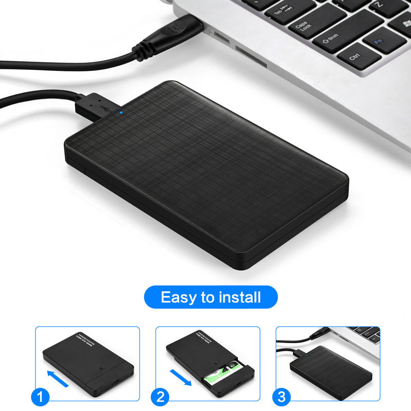 Boîtier de Disque Dur Mobile USB3.0 au Motif Quadrillé