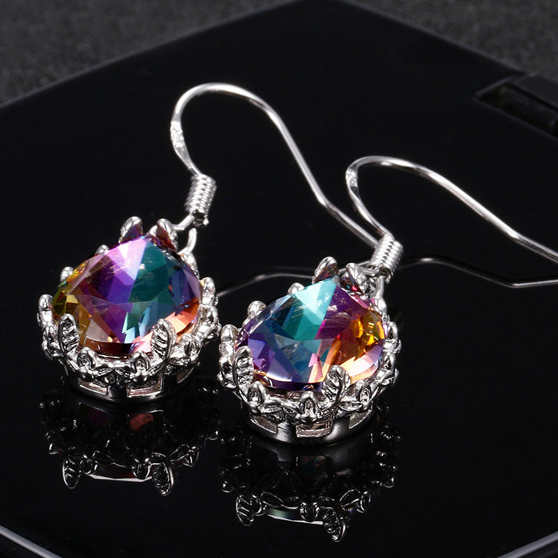 Boucles d'oreilles à clou Colorées avec Diamants