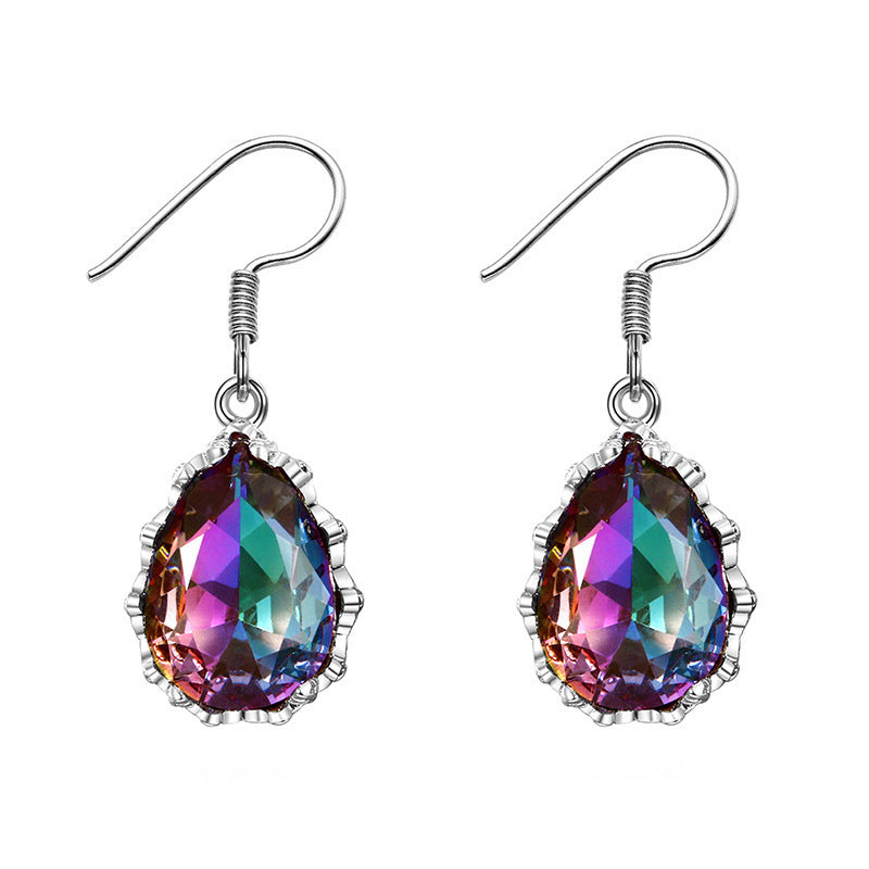 Boucles d'oreilles à clou Colorées avec Diamants