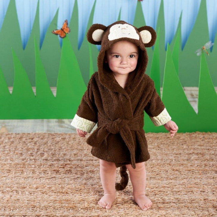 Serviettes de bain et peignoirs à capuche pour bébé avec motifs d'animaux mignons en coton