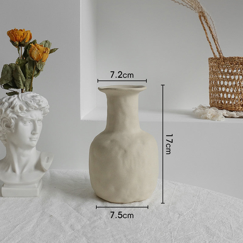 Vase en céramique simple pour décoration intérieure - Arrangement de fleurs sèches