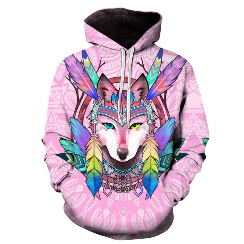 Hoodie 3D Imprimé Homme Liger aux Yeux Bleus