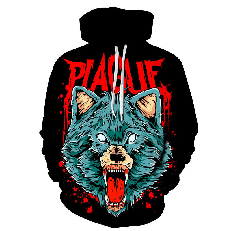 Hoodie 3D Imprimé Homme Liger aux Yeux Bleus