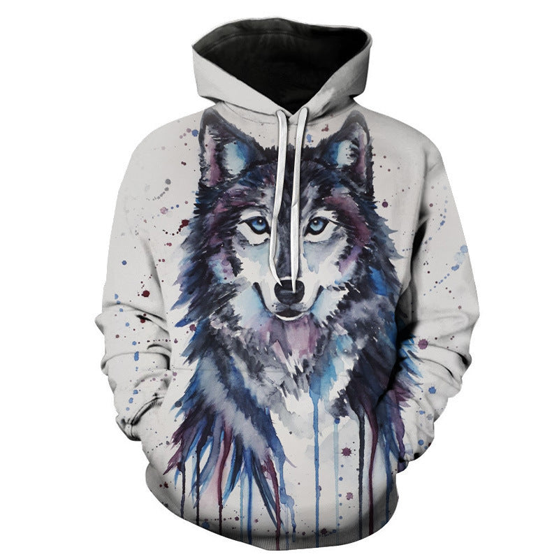 Hoodie 3D Imprimé Homme Liger aux Yeux Bleus