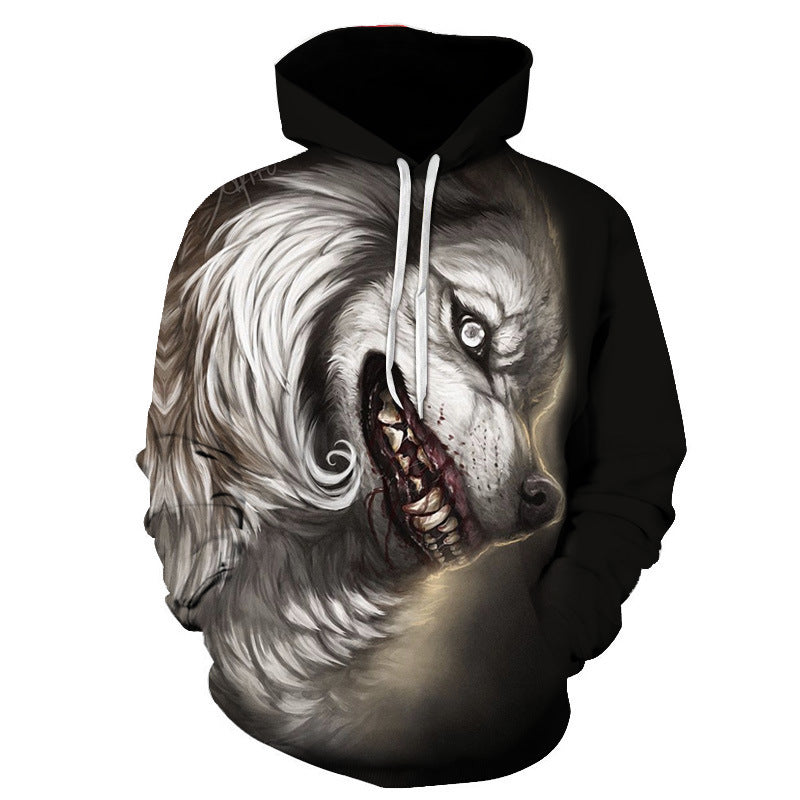 Hoodie 3D Imprimé Homme Liger aux Yeux Bleus