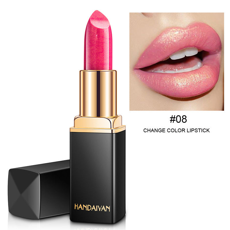 Rouge à Lèvres Métallique Brillant - Couleur Perle avec Changement de Température