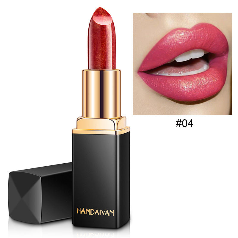 Rouge à Lèvres Métallique Brillant - Couleur Perle avec Changement de Température