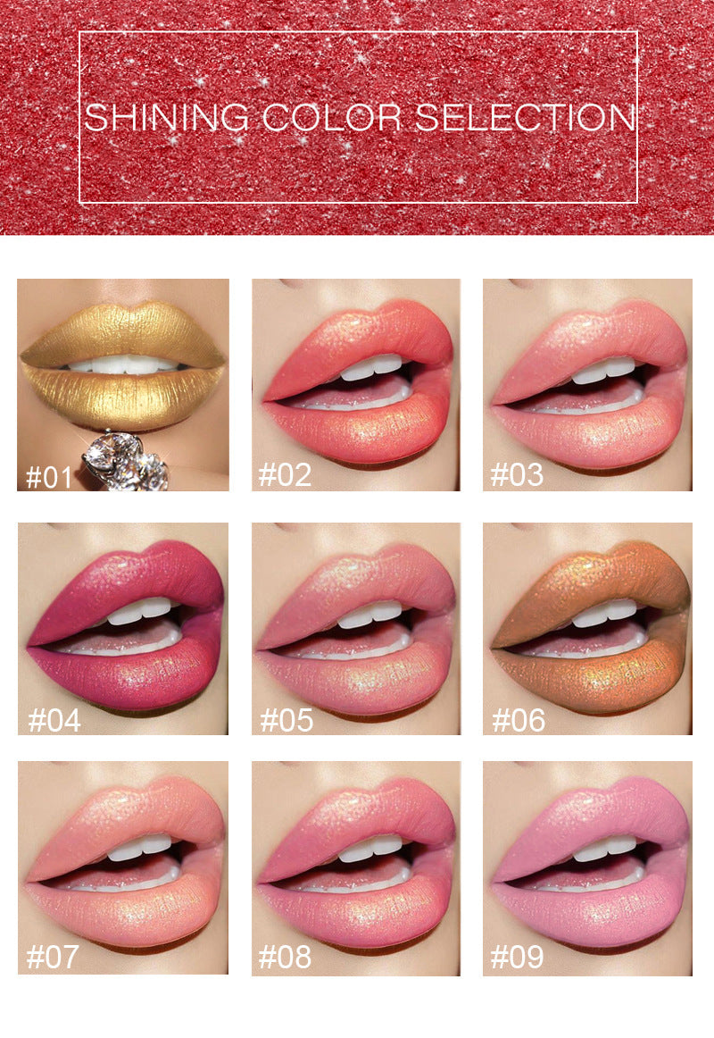 Rouge à Lèvres Métallique Brillant - Couleur Perle avec Changement de Température