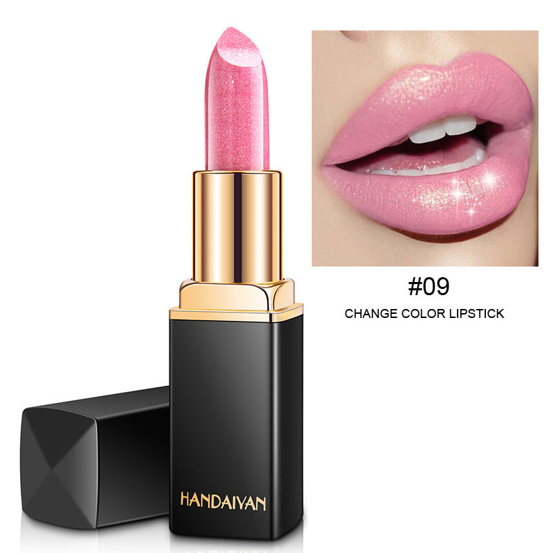 Rouge à Lèvres Métallique Brillant - Couleur Perle avec Changement de Température