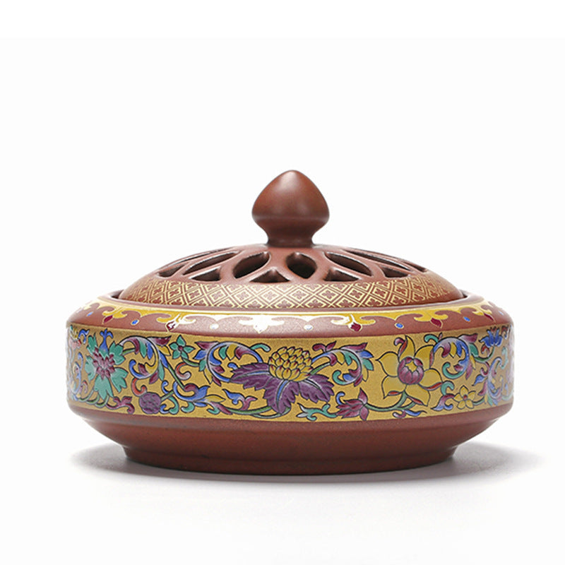 Brûleur d'Encens en Céramique Cloisonné, Brûleur d'Encens Inversé, Canal d'Encens Émaillé