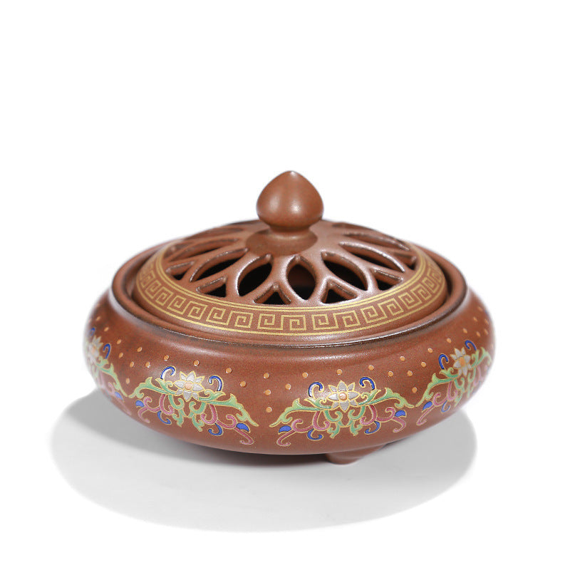 Brûleur d'Encens en Céramique Cloisonné, Brûleur d'Encens Inversé, Canal d'Encens Émaillé