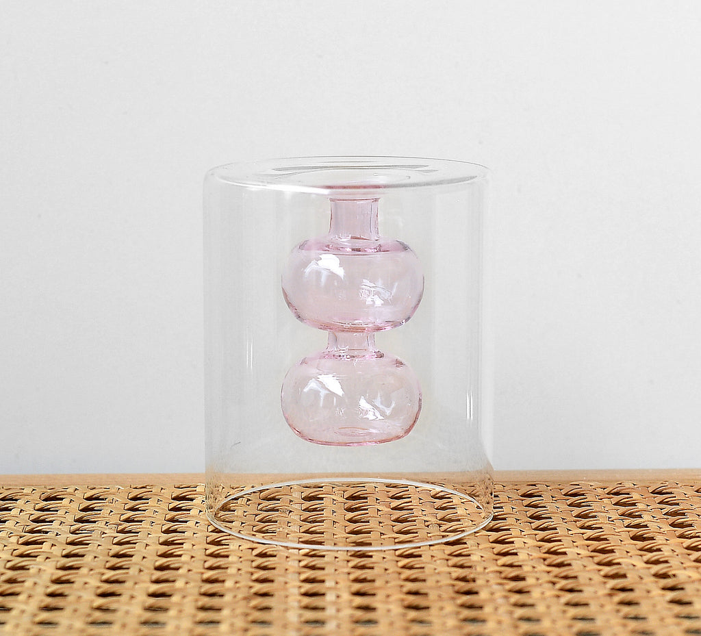 Vase en Verre Coloré Style Rétro pour Plantes Hydroponiques