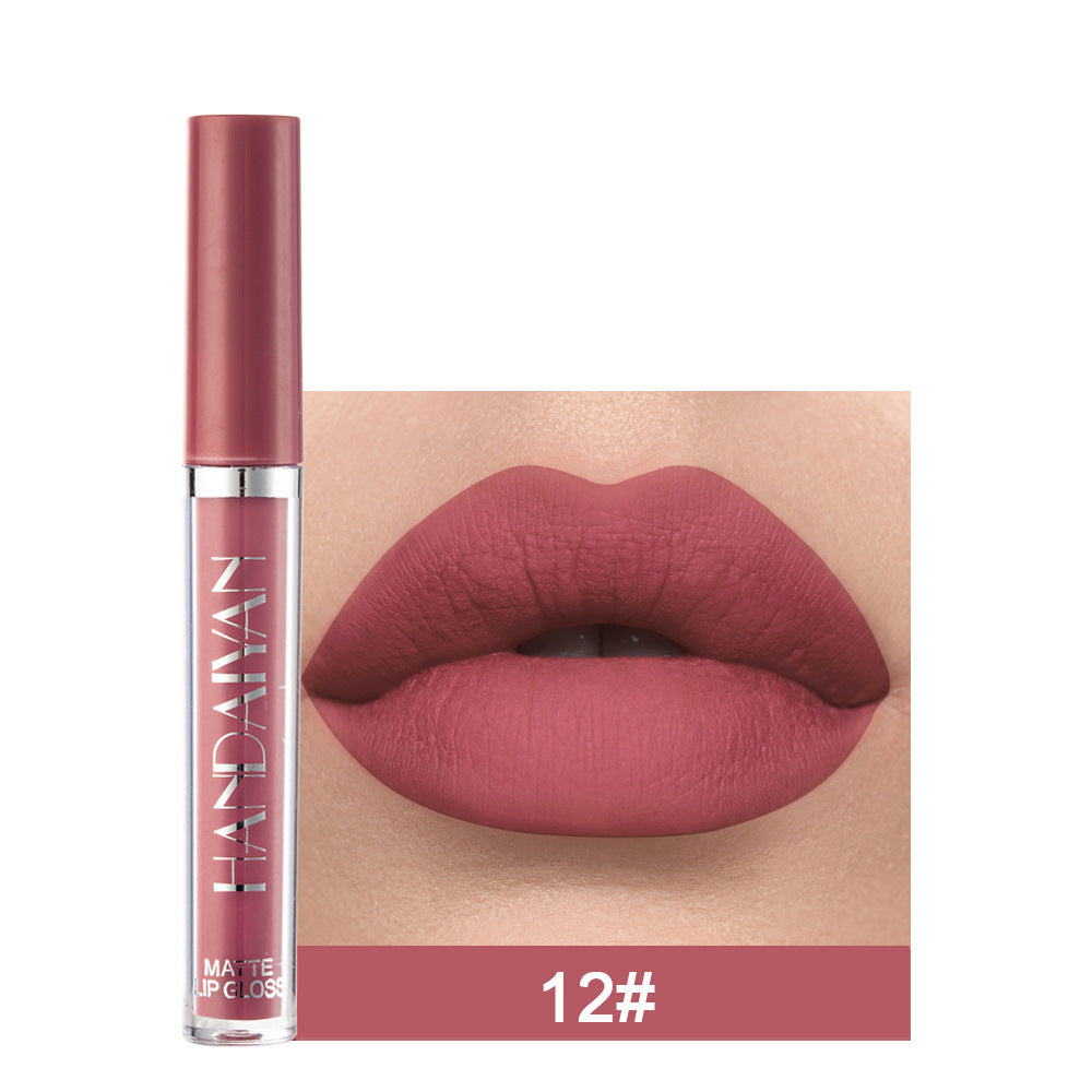 Gloss à Lèvres Mat Non-collant, Rouge à Lèvres Liquide Mat Résistant