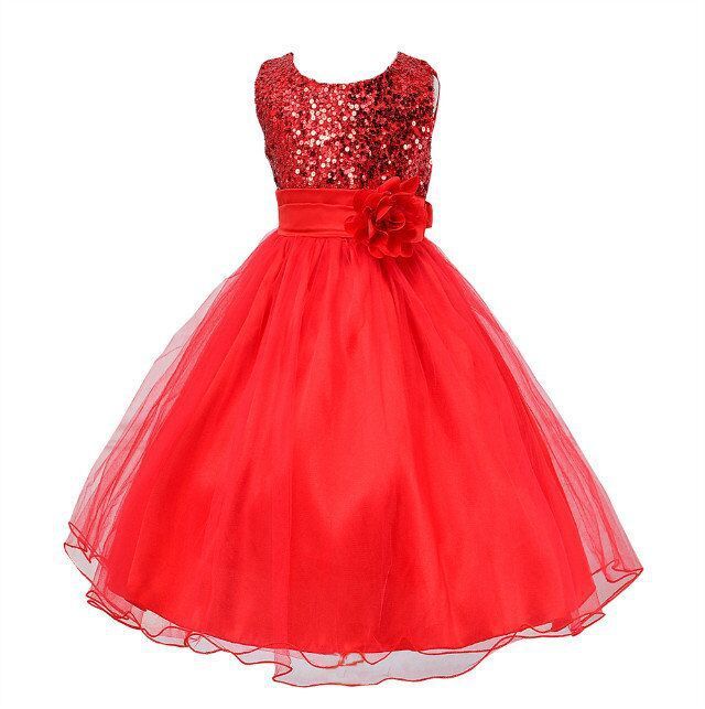 Robe à Sequins pour Fille de Fleurs - Robe de Mariage Princesse
