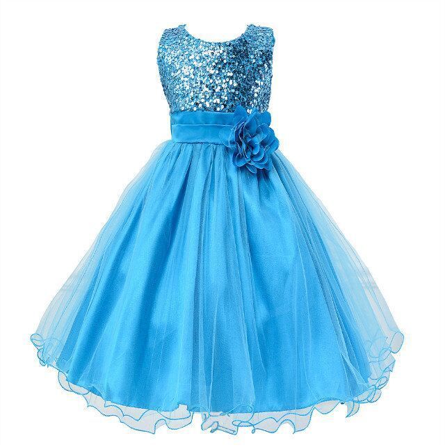 Robe à Sequins pour Fille de Fleurs - Robe de Mariage Princesse