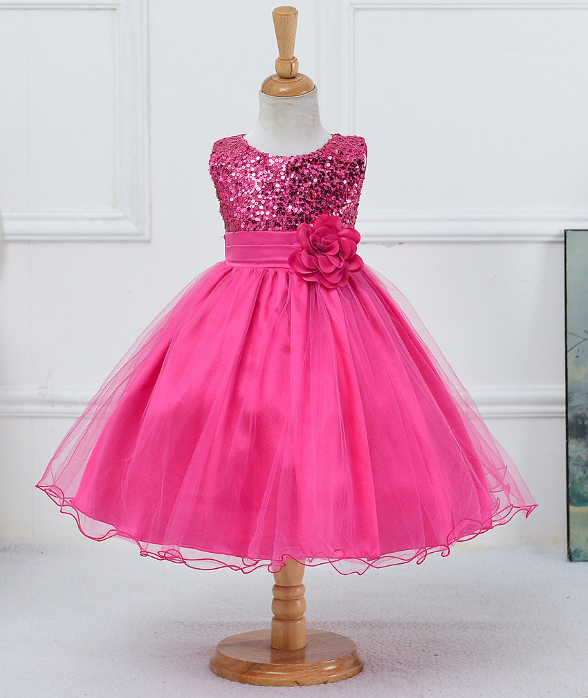 Robe à Sequins pour Fille de Fleurs - Robe de Mariage Princesse