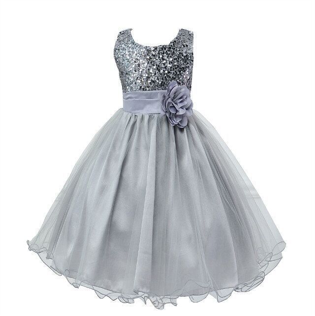 Robe à Sequins pour Fille de Fleurs - Robe de Mariage Princesse