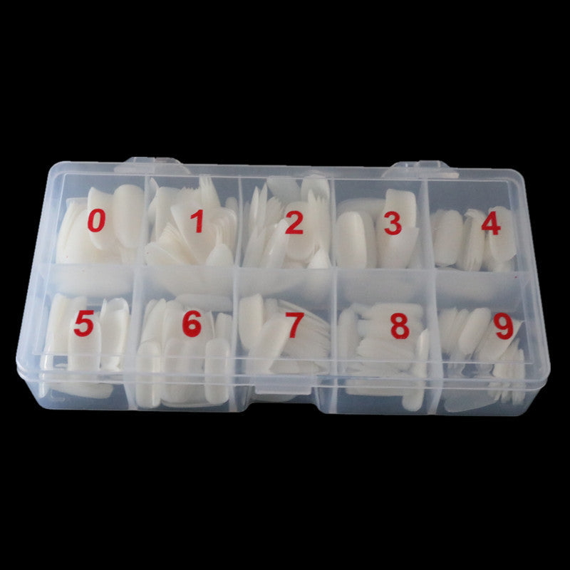 Boîte de 500 Pièces de Faux Ongles Transparente et Pâtée