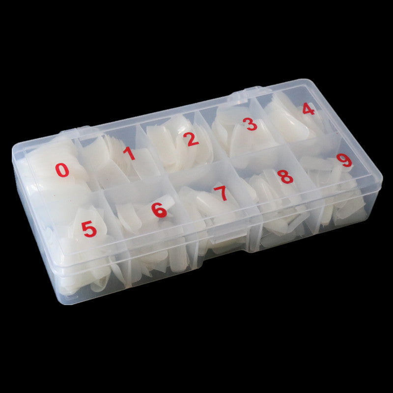 Boîte de 500 Pièces de Faux Ongles Transparente et Pâtée