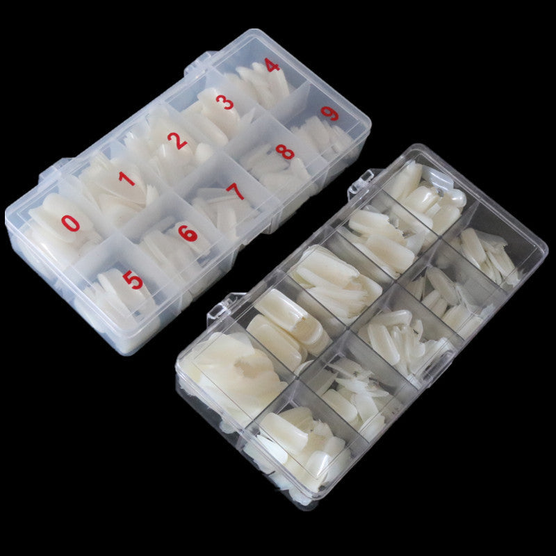 Boîte de 500 Pièces de Faux Ongles Transparente et Pâtée